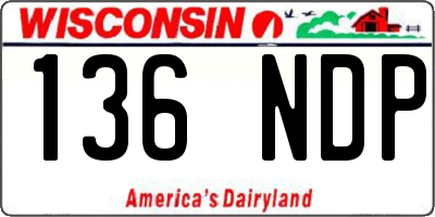 WI license plate 136NDP