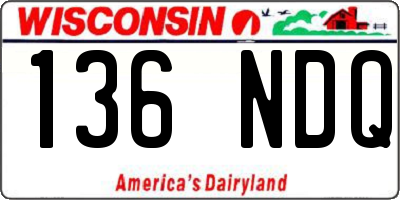 WI license plate 136NDQ