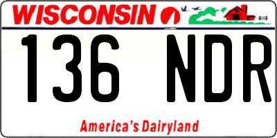 WI license plate 136NDR