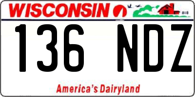 WI license plate 136NDZ