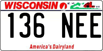 WI license plate 136NEE