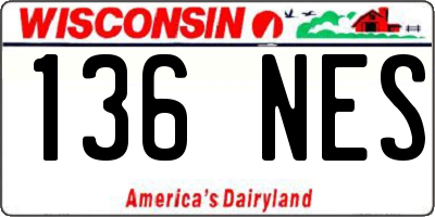 WI license plate 136NES