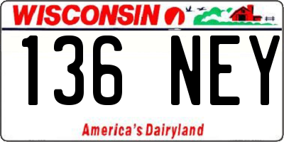 WI license plate 136NEY