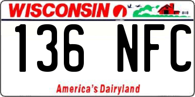 WI license plate 136NFC