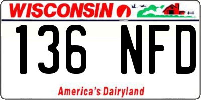 WI license plate 136NFD
