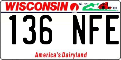 WI license plate 136NFE