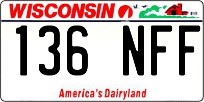 WI license plate 136NFF