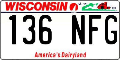WI license plate 136NFG