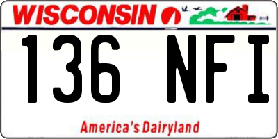 WI license plate 136NFI
