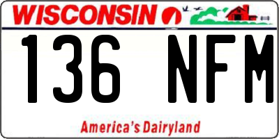 WI license plate 136NFM