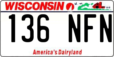 WI license plate 136NFN