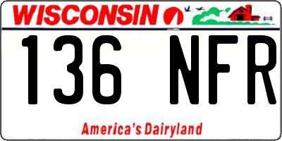 WI license plate 136NFR