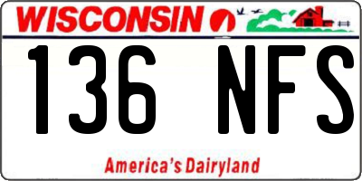 WI license plate 136NFS