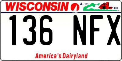 WI license plate 136NFX