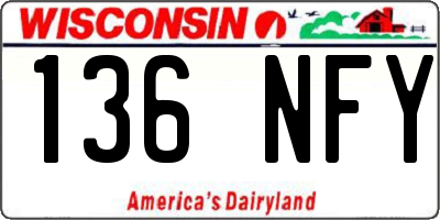 WI license plate 136NFY