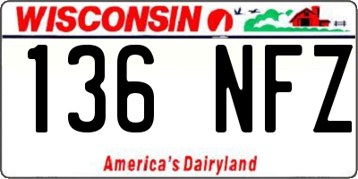 WI license plate 136NFZ