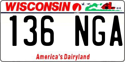 WI license plate 136NGA