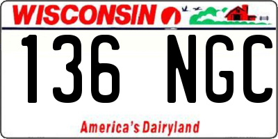 WI license plate 136NGC