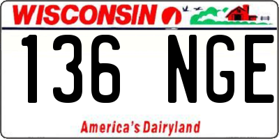 WI license plate 136NGE