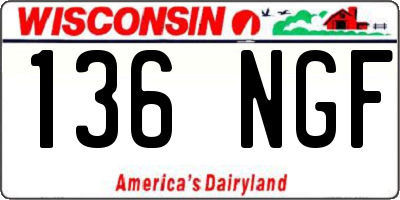 WI license plate 136NGF