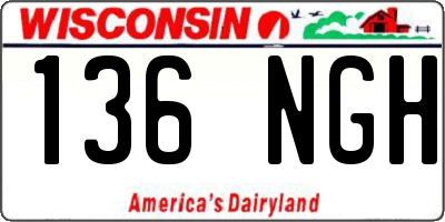 WI license plate 136NGH