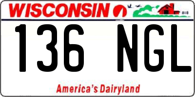 WI license plate 136NGL