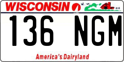 WI license plate 136NGM