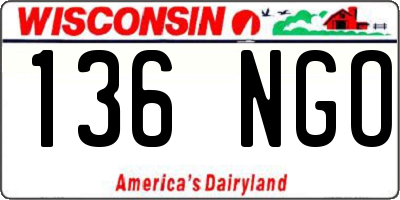 WI license plate 136NGO
