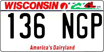 WI license plate 136NGP