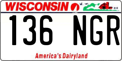 WI license plate 136NGR
