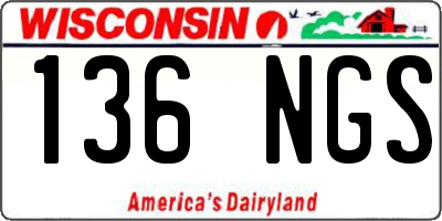 WI license plate 136NGS
