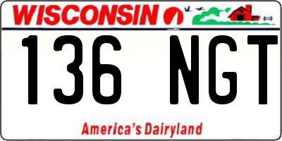 WI license plate 136NGT