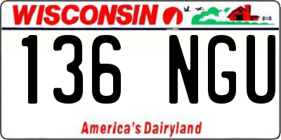 WI license plate 136NGU