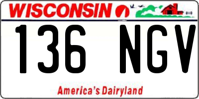 WI license plate 136NGV