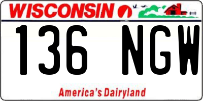 WI license plate 136NGW