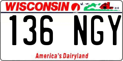 WI license plate 136NGY