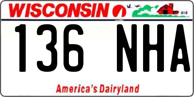 WI license plate 136NHA