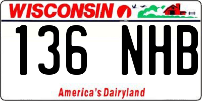 WI license plate 136NHB
