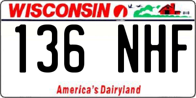 WI license plate 136NHF