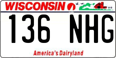 WI license plate 136NHG