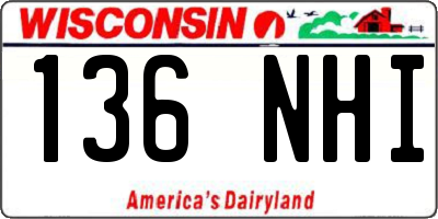 WI license plate 136NHI