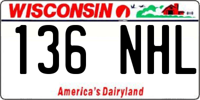 WI license plate 136NHL