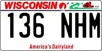 WI license plate 136NHM
