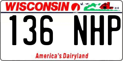 WI license plate 136NHP