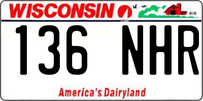 WI license plate 136NHR