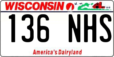 WI license plate 136NHS