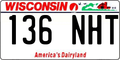 WI license plate 136NHT