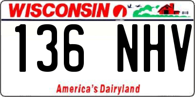 WI license plate 136NHV