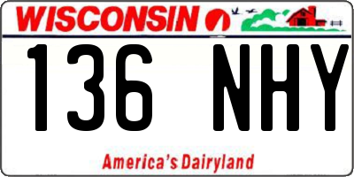 WI license plate 136NHY
