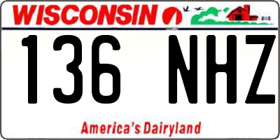 WI license plate 136NHZ